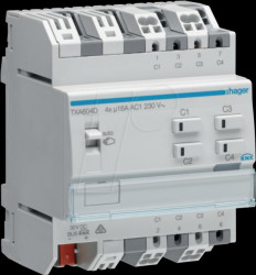 TXA604D Blind/shutter actuator, 4/2 gang, KNX easy, 16 A, C load