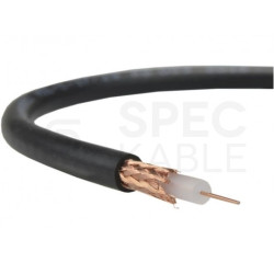 Kabel koncentryczny 75ohm RG59 0,59/3,7/6,15mm Fe-Cu (oplot Cu) antenowy wewnętrzny czarny Technokabel