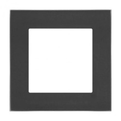 Simon 55 Ramka 1-krotna Nature Szkło mrożone czarne TRN1/179