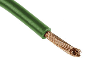Przewód montażowy 0,33mm² Zielony RS PRO XLPE 22 AWG 300 V dł. 100m 17/0,16 mm +125°C UL 1581, UL 758
