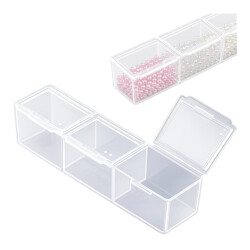 Organizer 3 przegródki - 110x25mmx25mm - zamykany pojemnik na drobiazgi