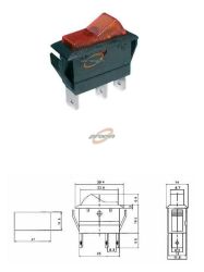 PRZEŁĄCZNIK KOŁYSKOWY 2POZYCJE 3PINY ON-OF 20A/12 ŻÓŁ.MK111