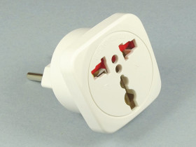 Adapter zasilania 230V wtyk PL na gniazdo UK/USA biały