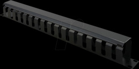 26990304 19" front panel 1 U, black, with marshalling duct 40 x 40 mm