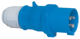 Złącze przemysłowe - zasilające 32A Wtyczka 230 V 2P + E Męski Bals Niebieski Montaż na kablu IP44