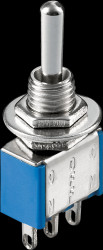 10022 Miniature toggle switch, ON-OFF-ON, 3 A/250 V