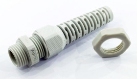 PG9 dławnica kablowa poliamidowa z odgiętką szara