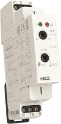 Timer Relay Montaż na szynie DIN 230V ac CO 1-stykowy RS PRO 0.5 → 10min 3 funkcyjny