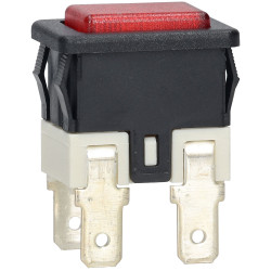 R-TECH 524779 Push button switch, SP, latching, red Illuminated, 16A 250V