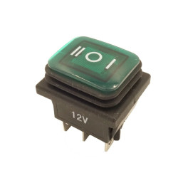 Przełącznik podśw.duzy 12V hermet.ziel.16A podśw.12V 3 poz.