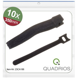 Quadrios 23CA188 Hook-and-Loop Cable Ties 350x14mm Black 10pcs Polyamide