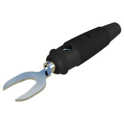 SKS Hirschmann 930585100 KB 3 sw jack plug 4mm Black nickel-plated brass