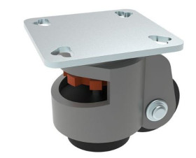 Koło samonastawne średnica kabla 62mm Kołnierz z 4 otworami RS PRO 500kg wysokość całkowita 103mm