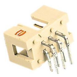 Male connector, 16 pole, pitch 2.54 mm, angled, beige, 09195167323