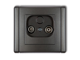 FLEXI Gniazdo antenowe RTV przelotowe 9dB grafitowy 11FG9P KARLIK