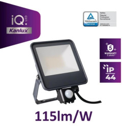 Projektor z czujnikiem IQ-LED FL-30W-NW-SE 3450lm 4000K barwa neutralna IP44 5 lat gwar. TUV czarny 33887