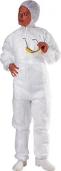 Kombinezon jednorazowy z kapturem z polipropylenu PO106, kolor: biały, rozmiar: XXL / PO106BCXX