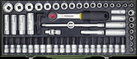23112 Socket wrench set, assorted, 3/8 inch, 65 pieces