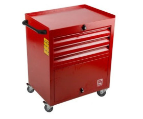 Szafka na rolkach, na kółkach, 3-szufladowa, 830 x 630 x 450mm, materiał: Stal, RS PRO