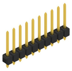 Pin header, 10 pole, pitch 2.54 mm, straight, black, 10054134
