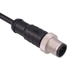 3 Way M12 Prewired Male Industrial Circular Connector IP68 4A 250V