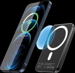 219084 Power bank, magnetic, 5000 mAh, USB-C, black