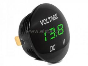 Woltomierz okrągły LED zielony 5- 48V samochowy
