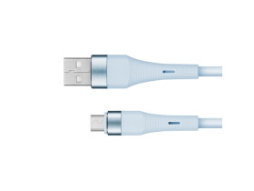 Kabel USB - microUSB 1 m silikonowy niebieski Kruger&Matz Basic