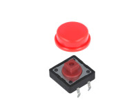 MSDT73KPL-RR Mikroprzełącznik o rozmiarze 12 x 12 mm, wysokość całkowita=7.3 mm (z czerwonym przyciskiem)