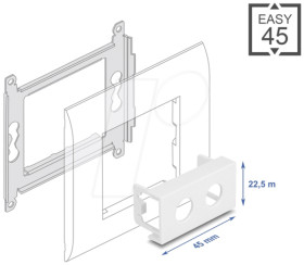 81435 Easy 45 module cover hole 2 x M10, 45 x 22.5 mm