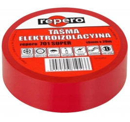 Taśma izolacyjna 19mm/20m Repero701 Super czerwona