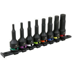 Sealey AK56001 Premier Hex Impact Socket Bit Set 1/2&quot;Sq Drive 8pc