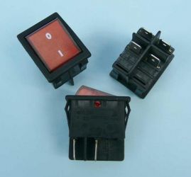 HS-2 250V/16A PODŚW.4-PIN RED PRZEŁ