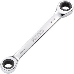 Draper 27735 HI-TORQ&#xAE; Metric Double Ratchet Ring Spanner, 8 x 9mm