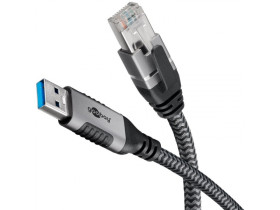 Kabel z wbudowaną kartą sieciową ethernet RJ45 / USB-A 3.0 1Gbit/s 1m