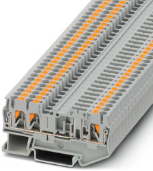Disconnect terminal, push-in connection, 0.14-4.0 mm², 3 pole, 20 A, 6 kV, gray, 3210198