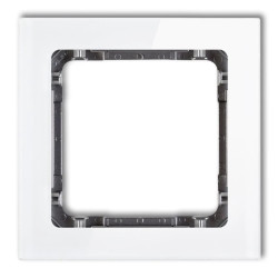 DECO Ramka pojedyncza - efekt szkła (ramka: biała spód: grafitowy) biały 0-11-DRS-1