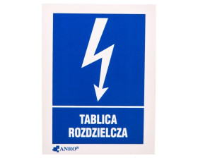 Samoprzylepna tabliczka ostrzegawcza /TABLICA ROZDZIELCZA 52X74/ 15EIA/Q1/F