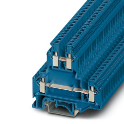 Dwurzędowa złączka szynowa Phoenix Contact poziomy: Podwójny 24 → 12AWGŚruba UKKB 5 BU 500 V