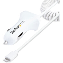 StarTech.com USBLT2PCARW2 StarTech.com Lightning Car Charger with Coiled