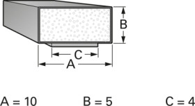 Housing seal, conductive, rectangular, copper/nickel, (W x H) 10 x 5 mm, DRE10X5NI-N4V0-1,0M