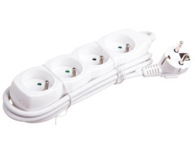 Przedłużacz 4-gniazda z/u 1,5m /H05VV-F 3G1/ biały P0411