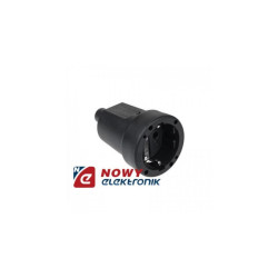 Gniazdo typu niem. 16A/250 okrągła (gumowa czarna)2210