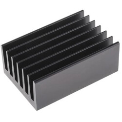 Extruded heatsink, (L x W x H) 70 x 66 x 40 mm, 2.9 to 1 K/W, black anodized, SK 100 70 SA