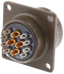 Złącze 12-pinowe Żeński ITT Cannon Żeński Montaż w puszce rozmiar 14