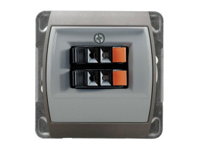 GAZELA Gniazdo głośnikowe podwójne srebro + tytan GG-2J/m/18/23 OSPEL