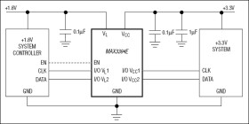 ±15kV ESD-Protected, High-Drive Current, Dual-/Quad-/Octal-Level Translators with Speed-Up Circuitry