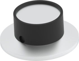 Rotary knob, 6.35 mm, plastic, black, Ø 36.1 mm, H 15.1 mm, 1437625-5