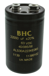 Kondensator 22000μF 63V dcmontażśrubowy KEMET 51 (Dia.) x 82mm