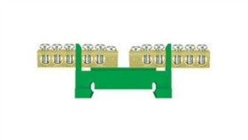 Listwa Zaciskowa Niska Na Szynę 2X5-Torowa Dzielona Zielona Th35 E.4130